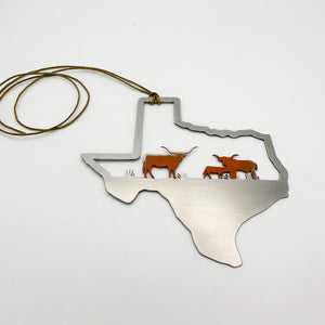 Deck the Halls Y'all Card and Texas Longhorn Ornament by Authenticaa