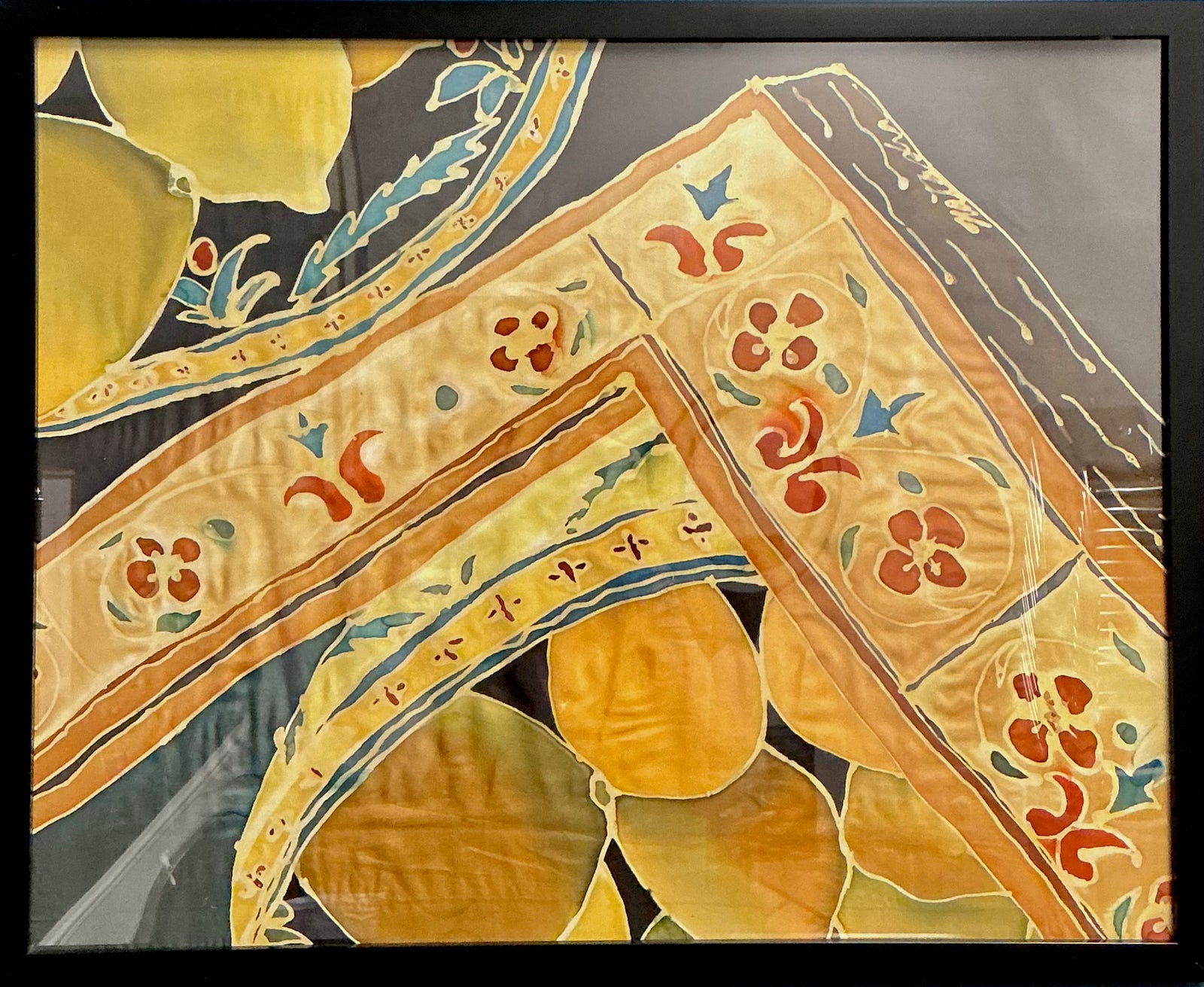 Lemon Silk Painting by Natalie Wilson