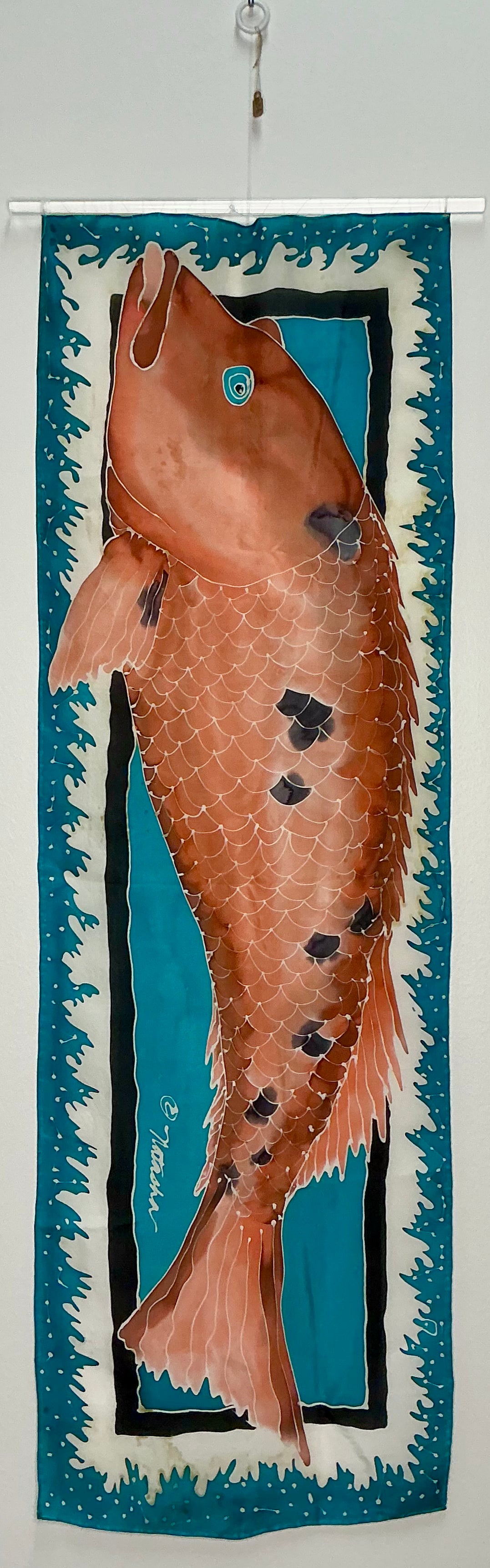 Green and Salmon Fish Banner by Natalie Wilson