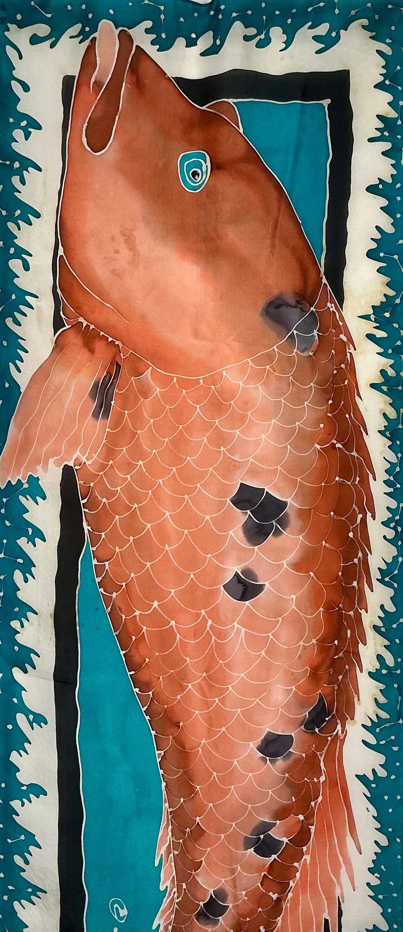 Green and Salmon Fish Banner by Natalie Wilson
