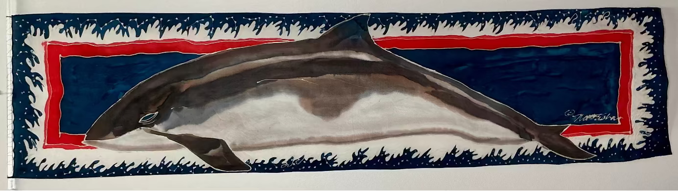 Red, White and Blue Orca Banner by Natalie Wilson