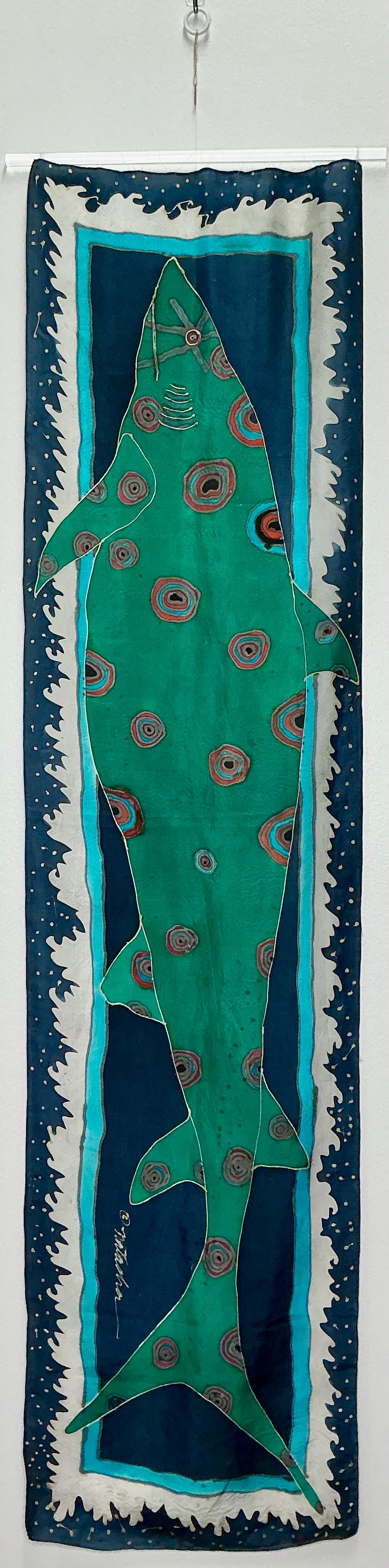 Navy and Green Shark Banner by Natalie Wilson
