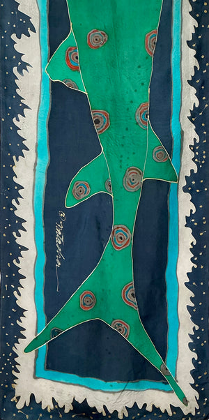 Navy and Green Shark Banner by Natalie Wilson