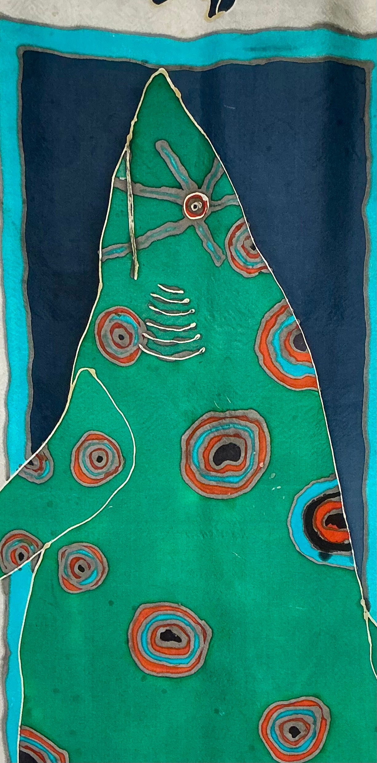 Navy and Green Shark Banner by Natalie Wilson