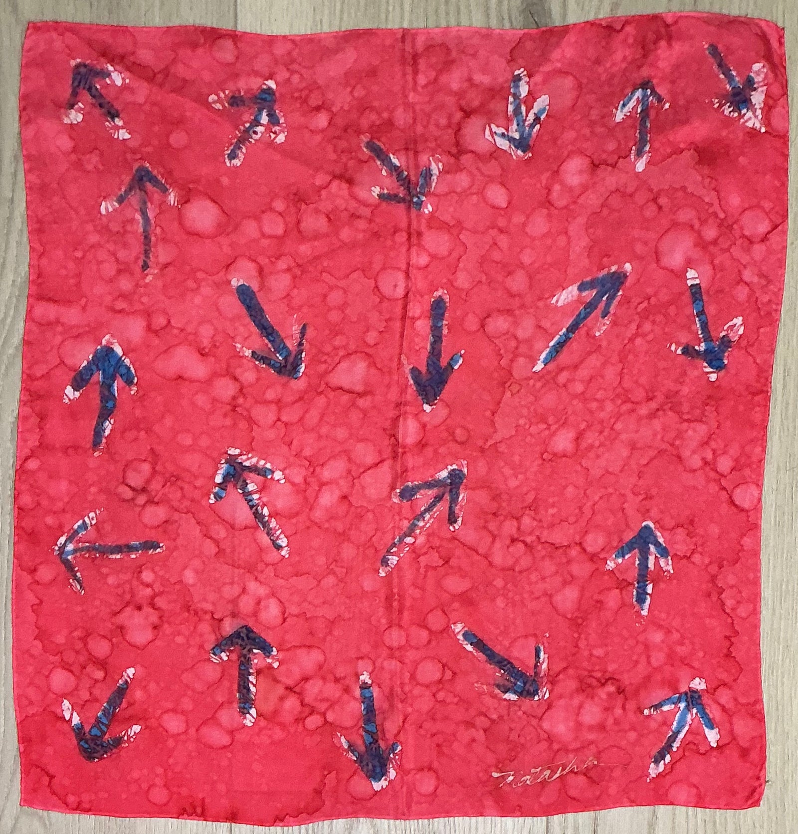 Red Arrows Square Silk Scarf by Natalie Wilson