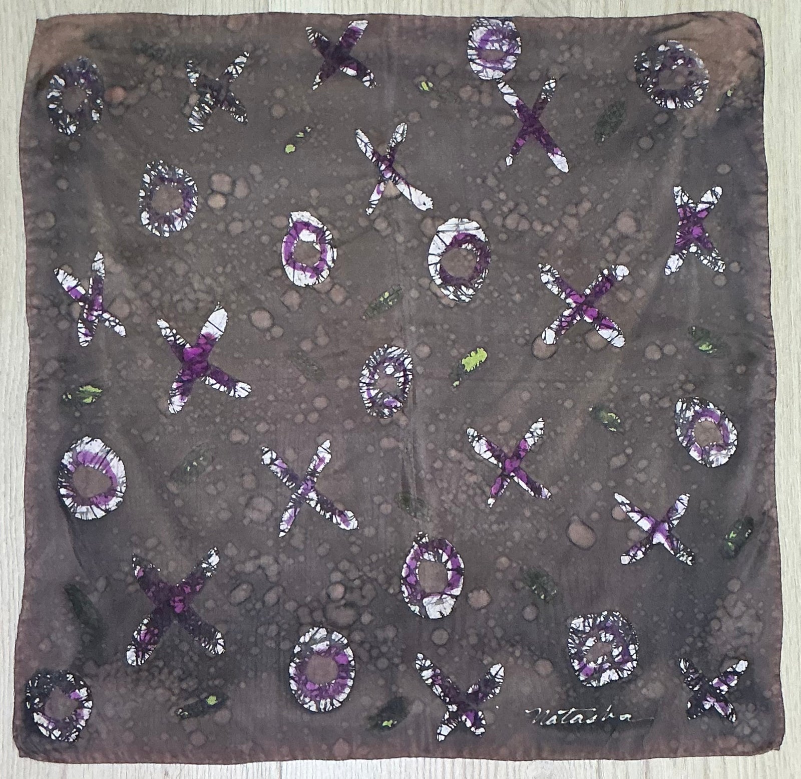 Plum XO Square Silk Scarf by Natalie Wilson