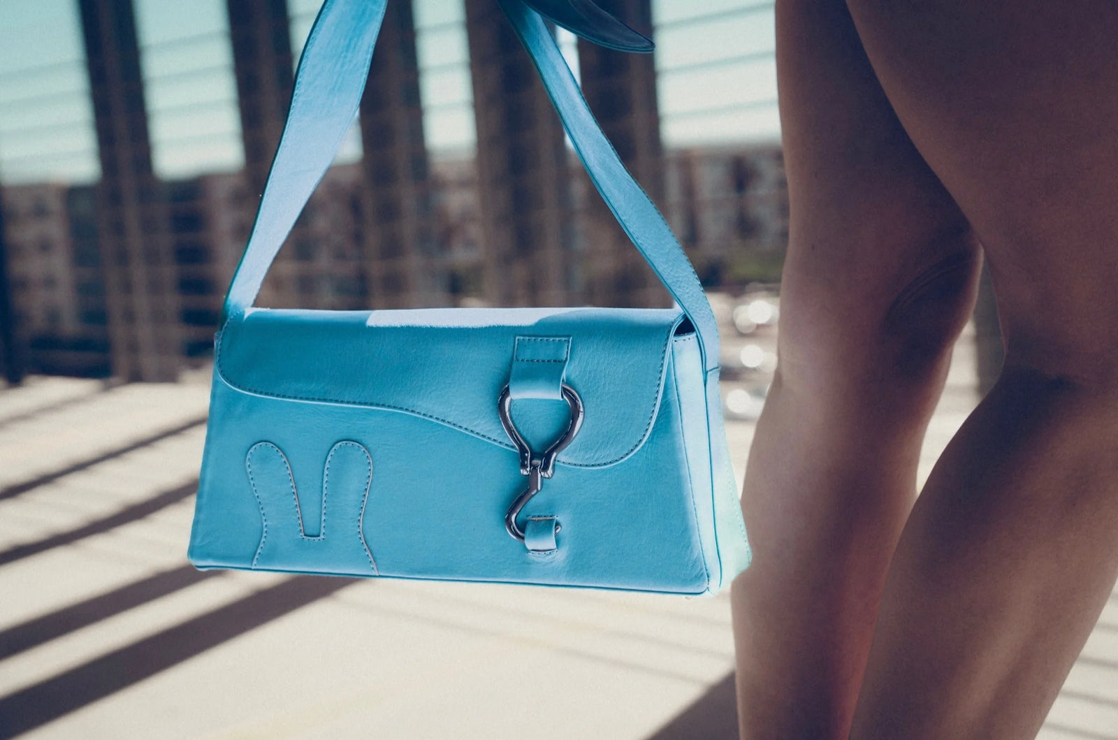 Bunny Ears Box Handbag by design Girls World - Turquoise