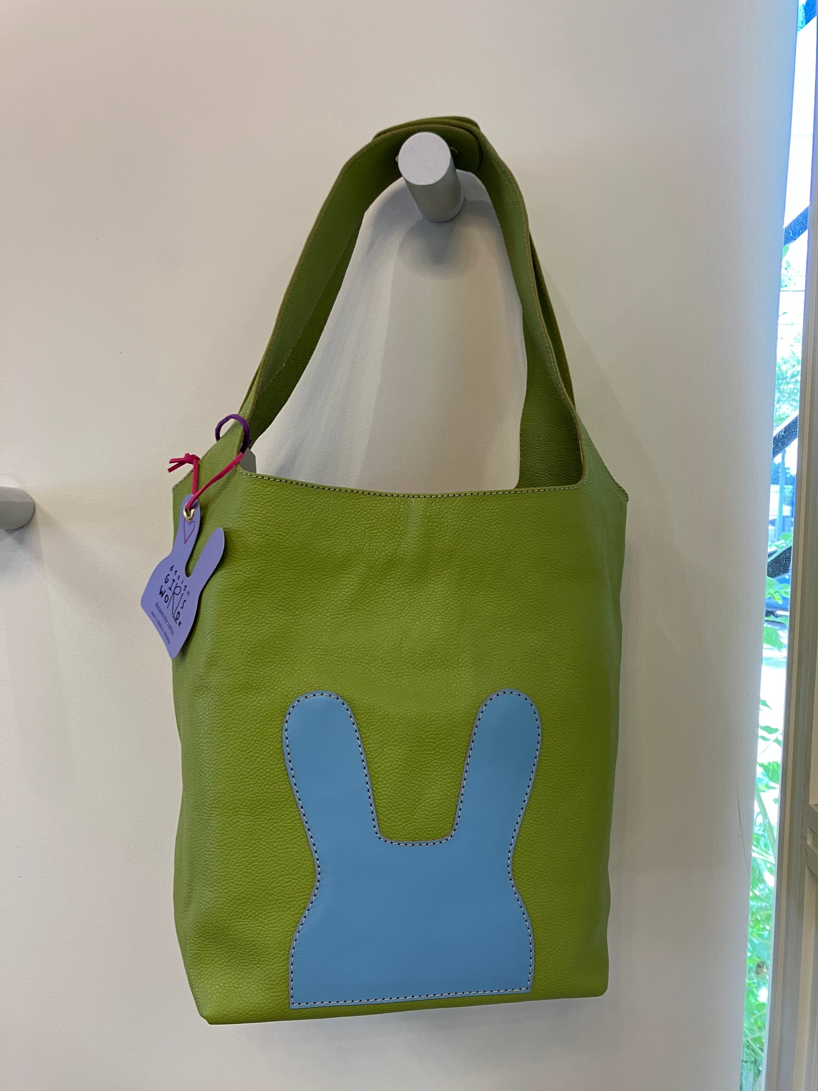 Working Girl Tote by design Girls World - Green + Blue