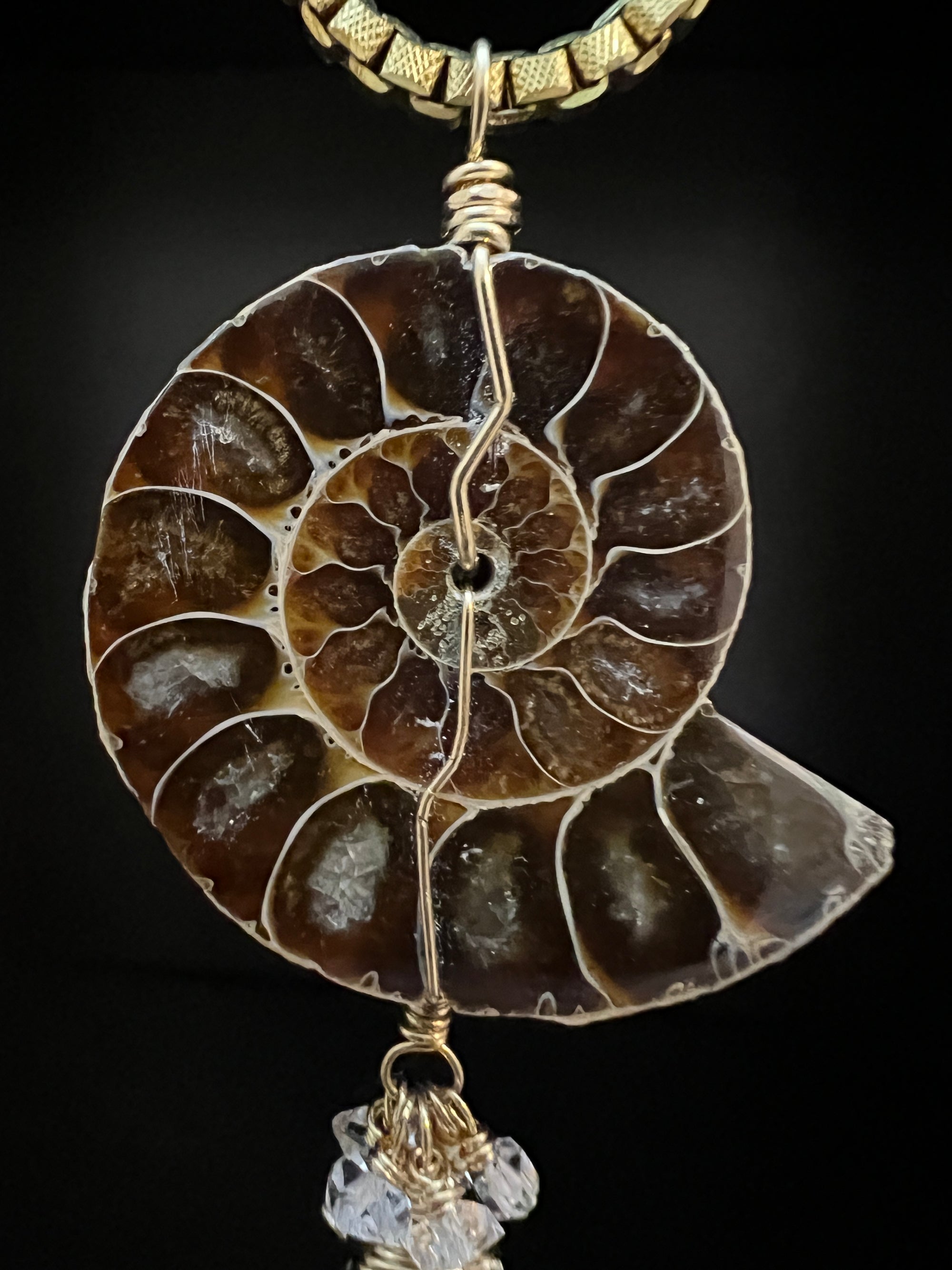 Ammonite and Labradorite Necklace by Pake