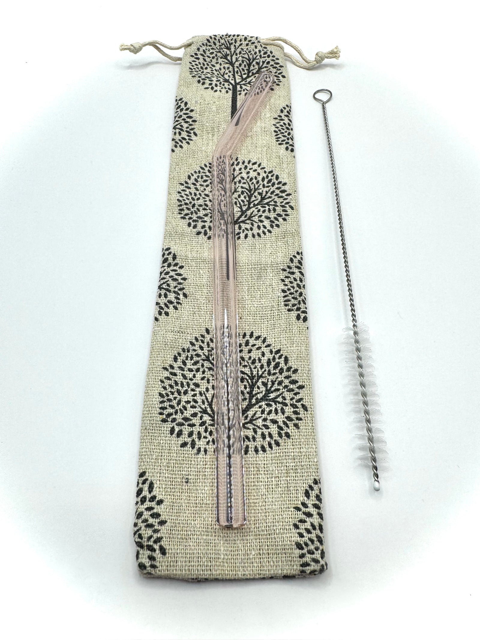 Long Bent Straws with Carrying Bag & Cleaning Brush by Good Morrow Glass
