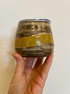 Oak and Mustard Wave Travel Cup by Fig Tree Pots