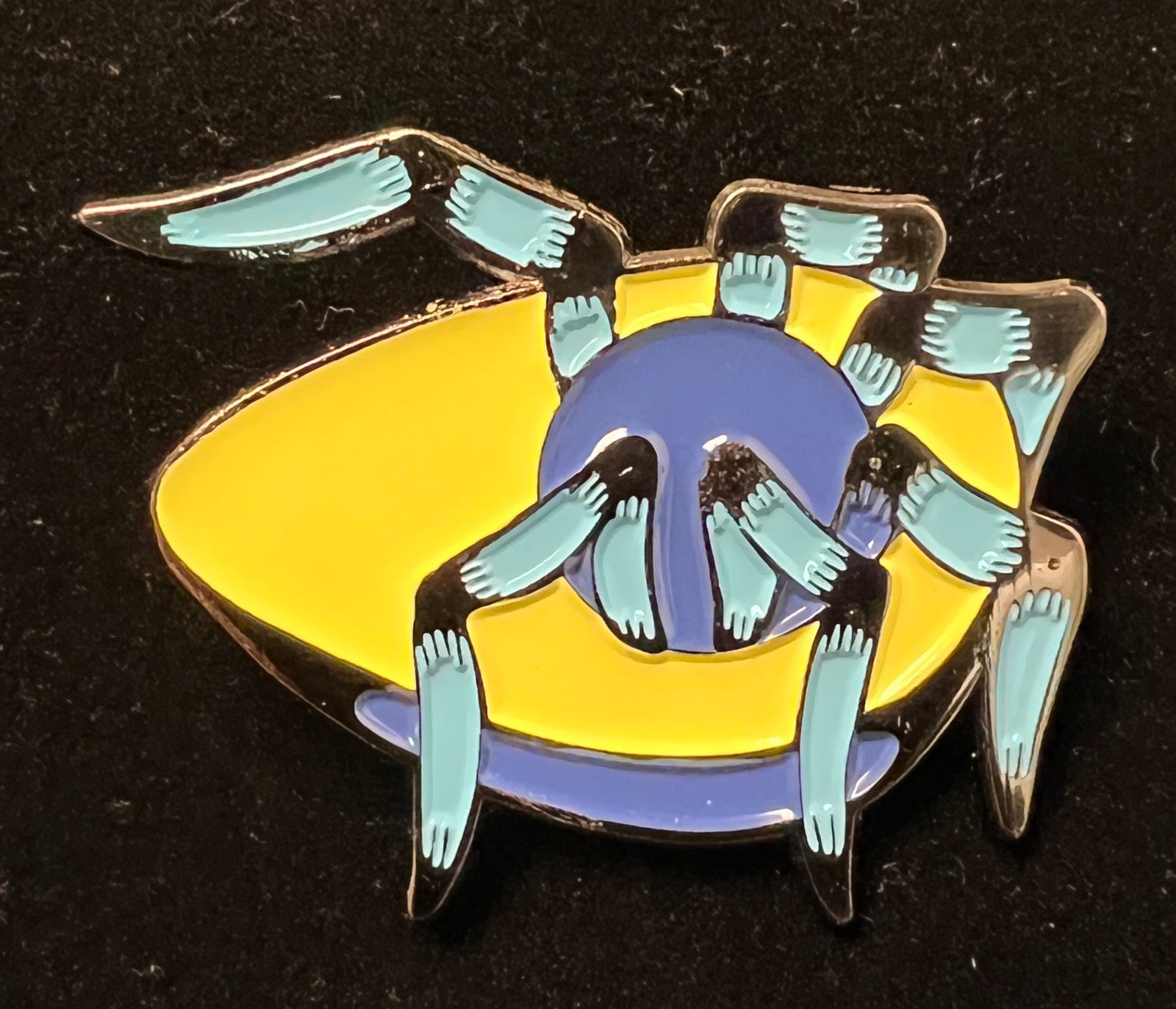 Avocado Spider Pin by J.B. Mendez - Yellow and Blue