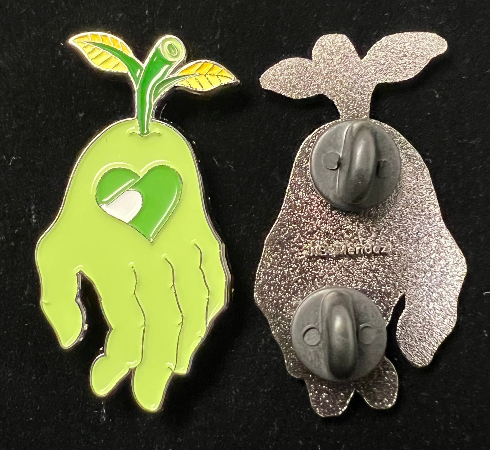 Hand Apple Pin by J.B. Mendez - Green