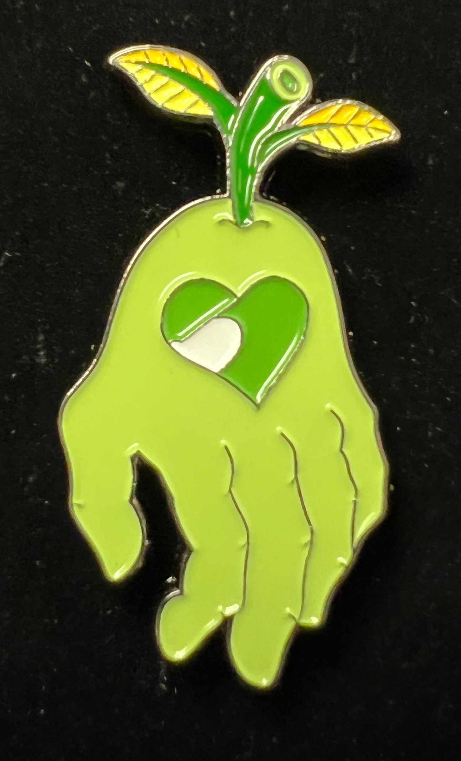 Hand Apple Pin by J.B. Mendez - Green