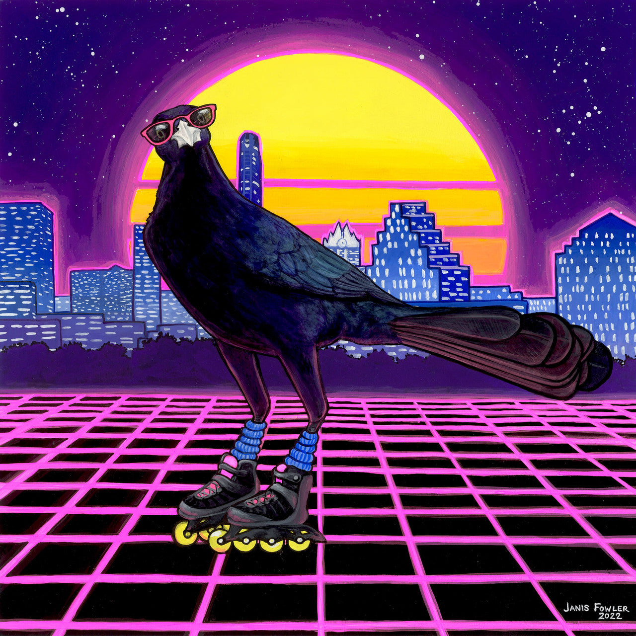 Outrun Grackle Print by Janis Fowler