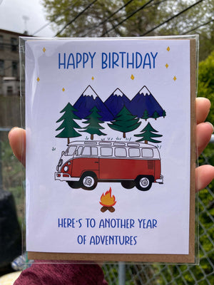 VW Camper Birthday Card by Jenn L Designs