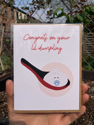 Congrats on Lil Dumpling Greeting Card  by Jenn L Designs