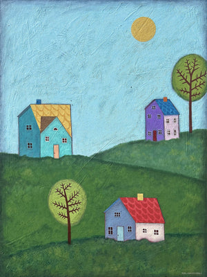 Happy Houses Print by Joel Ganucheau + Paper