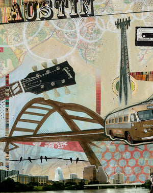 Austin Collage Print by Joel Ganucheau + 40"x30"