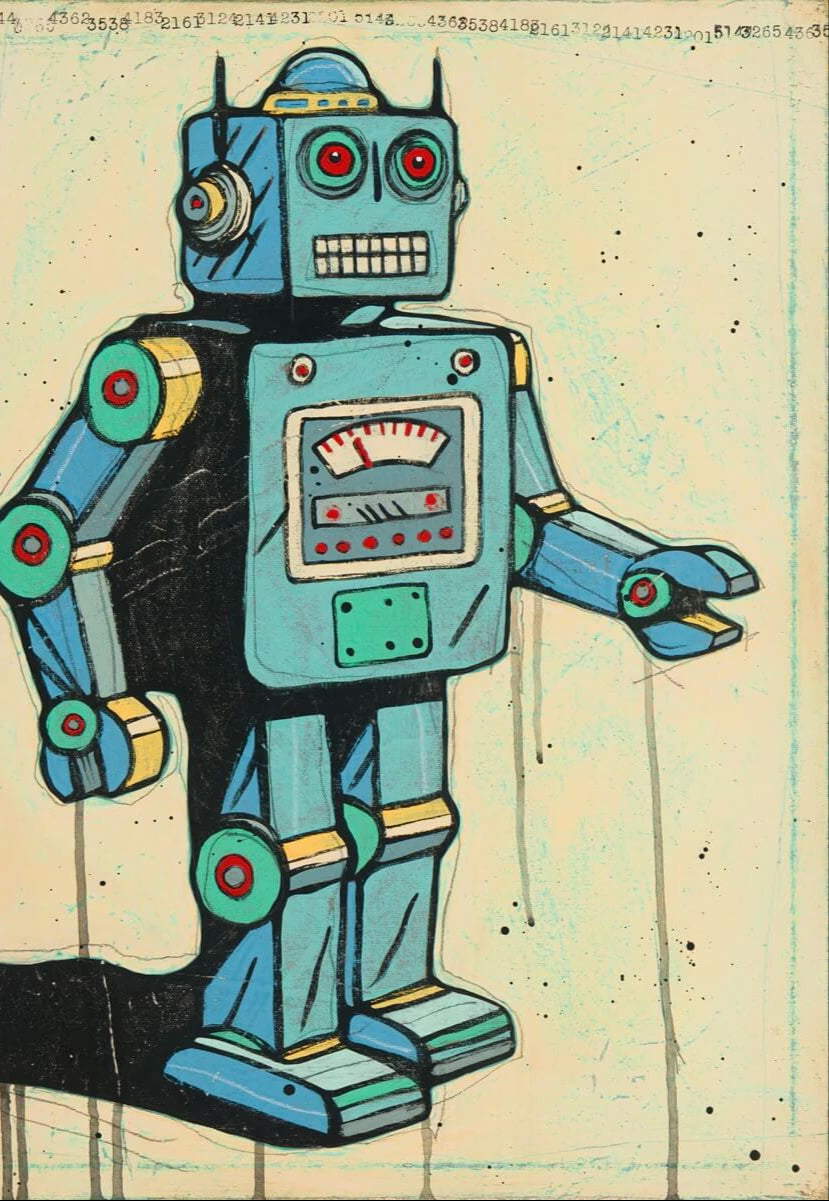 Robots Have Anxiety Too Print by Joel Ganucheau + 23"X15"