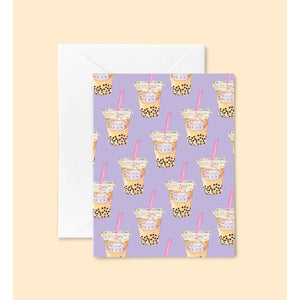 Bubble Tea Greeting Card by Kathyphantastic