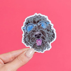 Black Goldendoodle Stickers by Kathyphantastic