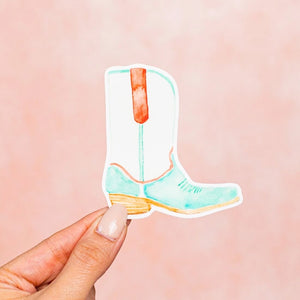 Coral & Teal Boot Stickers by Kathyphantastic