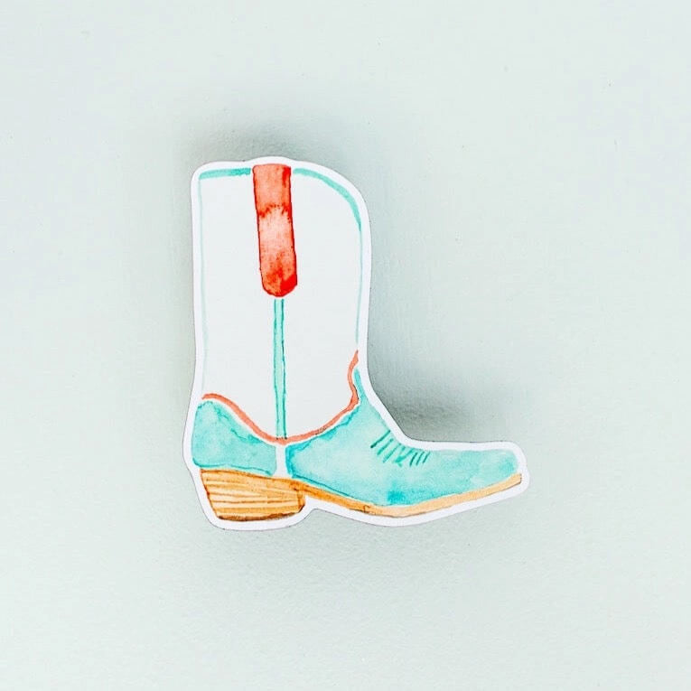 Coral & Teal Boot Stickers by Kathyphantastic