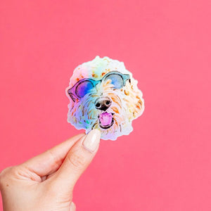 Goldendoodle Holographic Stickers by Kathyphantastic