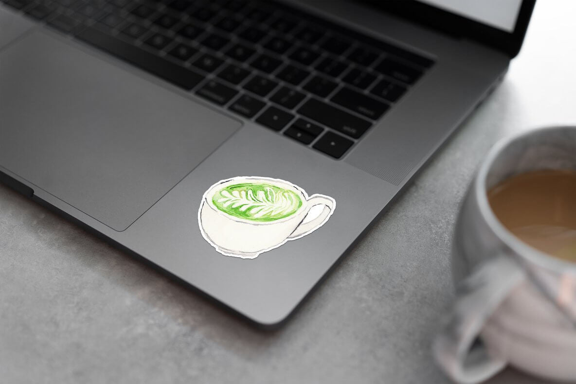 Matcha Latte Sticker by Kathyphantastic