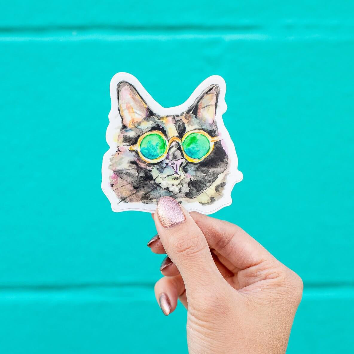 Sunglasses Cat Sticker by Kathy Phantastic