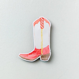 Peppermint Christmas Holiday Cowboy Boot Sticker by Kathyphantastic