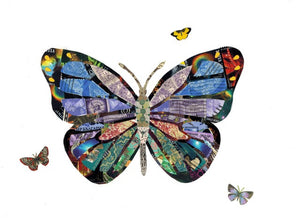 Butterfly Postage Stamp Collage Print + 11"x14" by Katie Conley