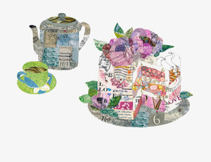 Coffee and Cake - Postage Stamp Collage Print + 11"x14" by Katie Conley