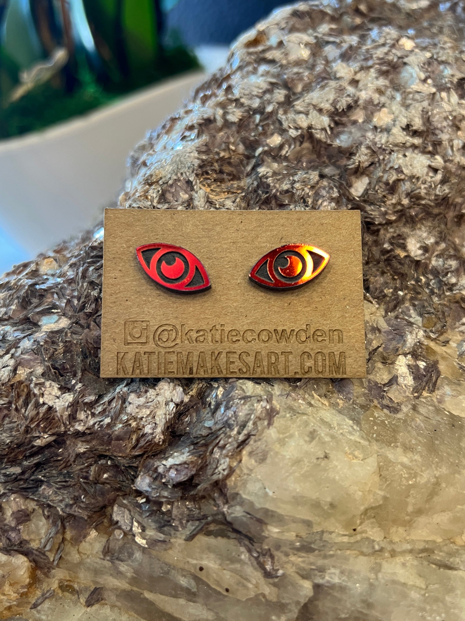 Metallic Eye Earrings by Katie Cowden