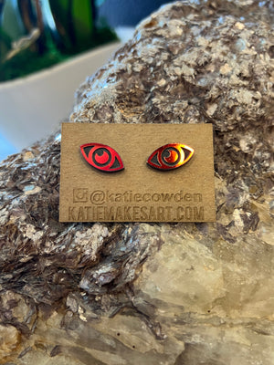 Metallic Eye Earrings by Katie Cowden