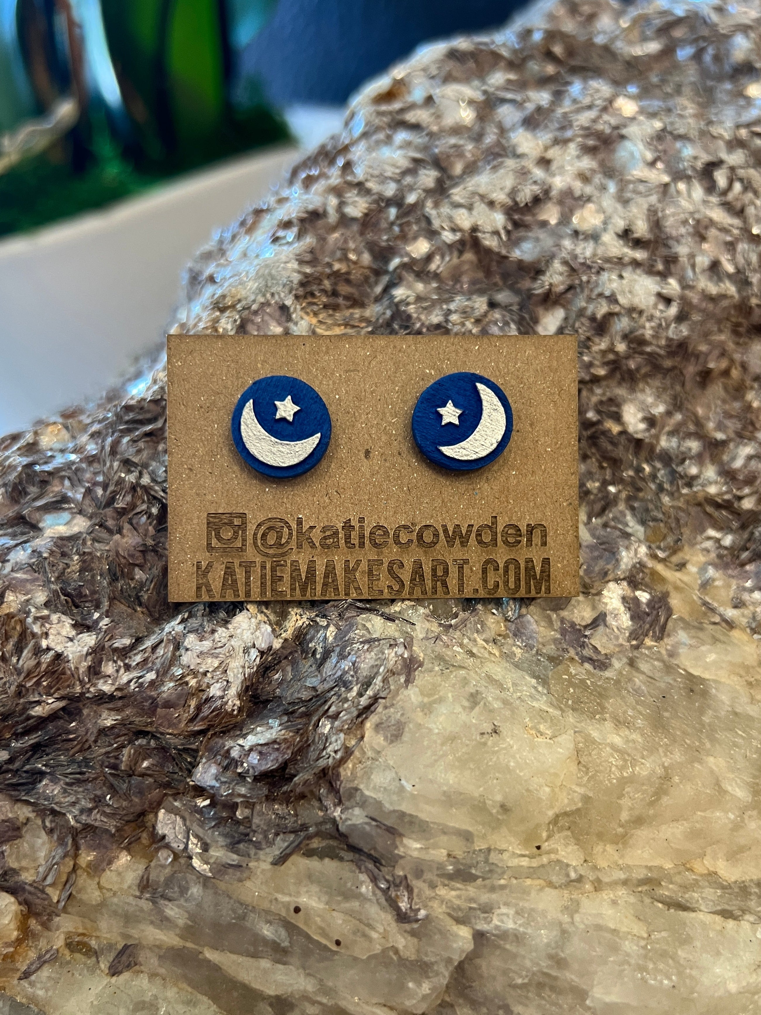 Moon and Star Earrings by Katie Cowden