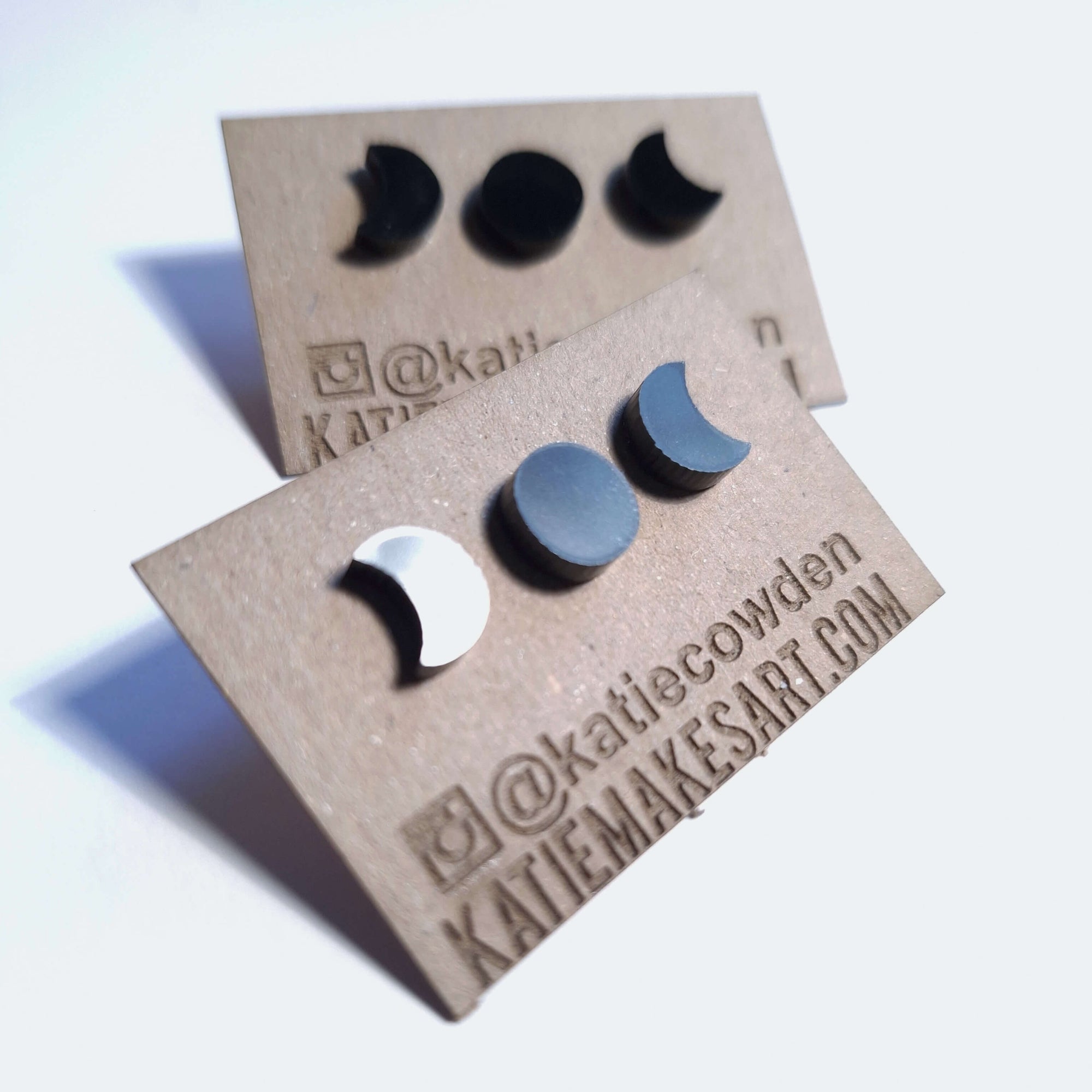 Moon Phase Triplet Earrings by Katie Cowden