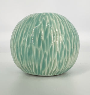 Carved Spherical Bud Vase #1 by Katy Bradshaw David