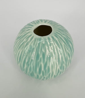 Carved Spherical Bud Vase #1 by Katy Bradshaw David