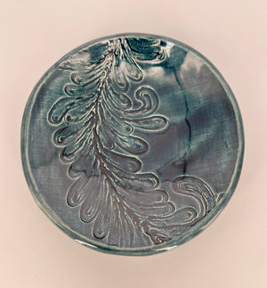 Dark Blue Feather Dish by Katy Bradshaw David