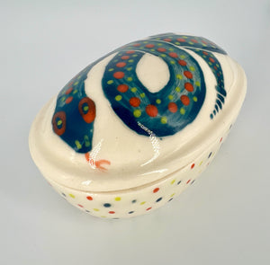 Rattlesnake Lidded Dish by Katy Bradshaw David