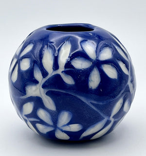 Round Blue Bud Vase by Katy Bradshaw David