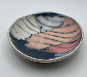 Round Matte Multicolored Dish by Katy Bradshaw David