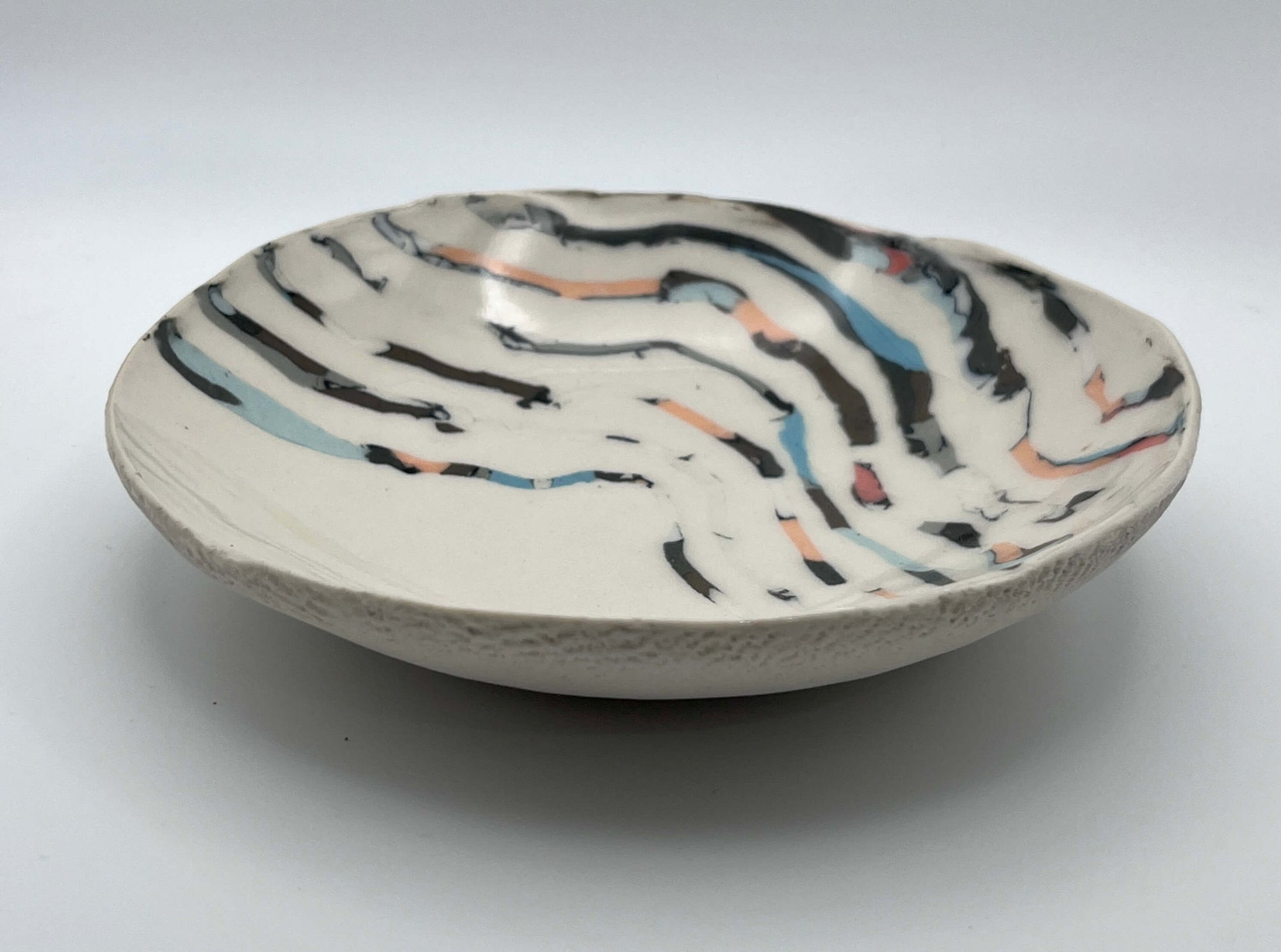 Round Medium Striped Dish by Katy Bradshaw David