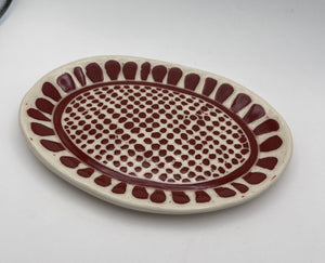 Oval Rusty Red Dot Dish by Katy Bradshaw David