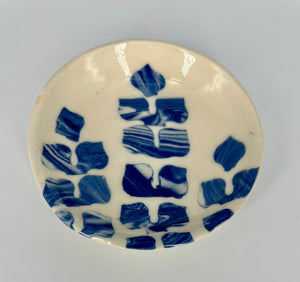 Small Round Bluebonnet Patterned Dish #1 by Katy Bradshaw David