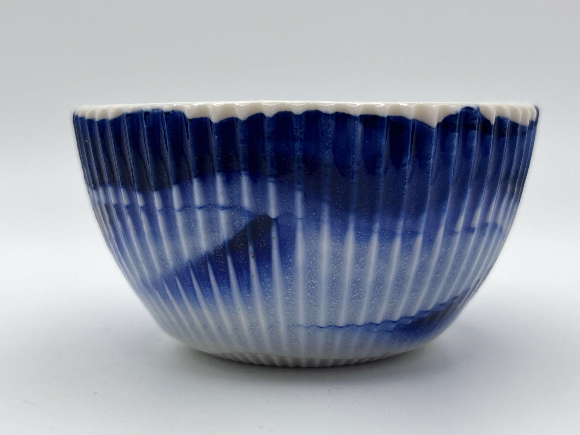 Small Blue Ribbed Bowl by Katy Bradshaw David