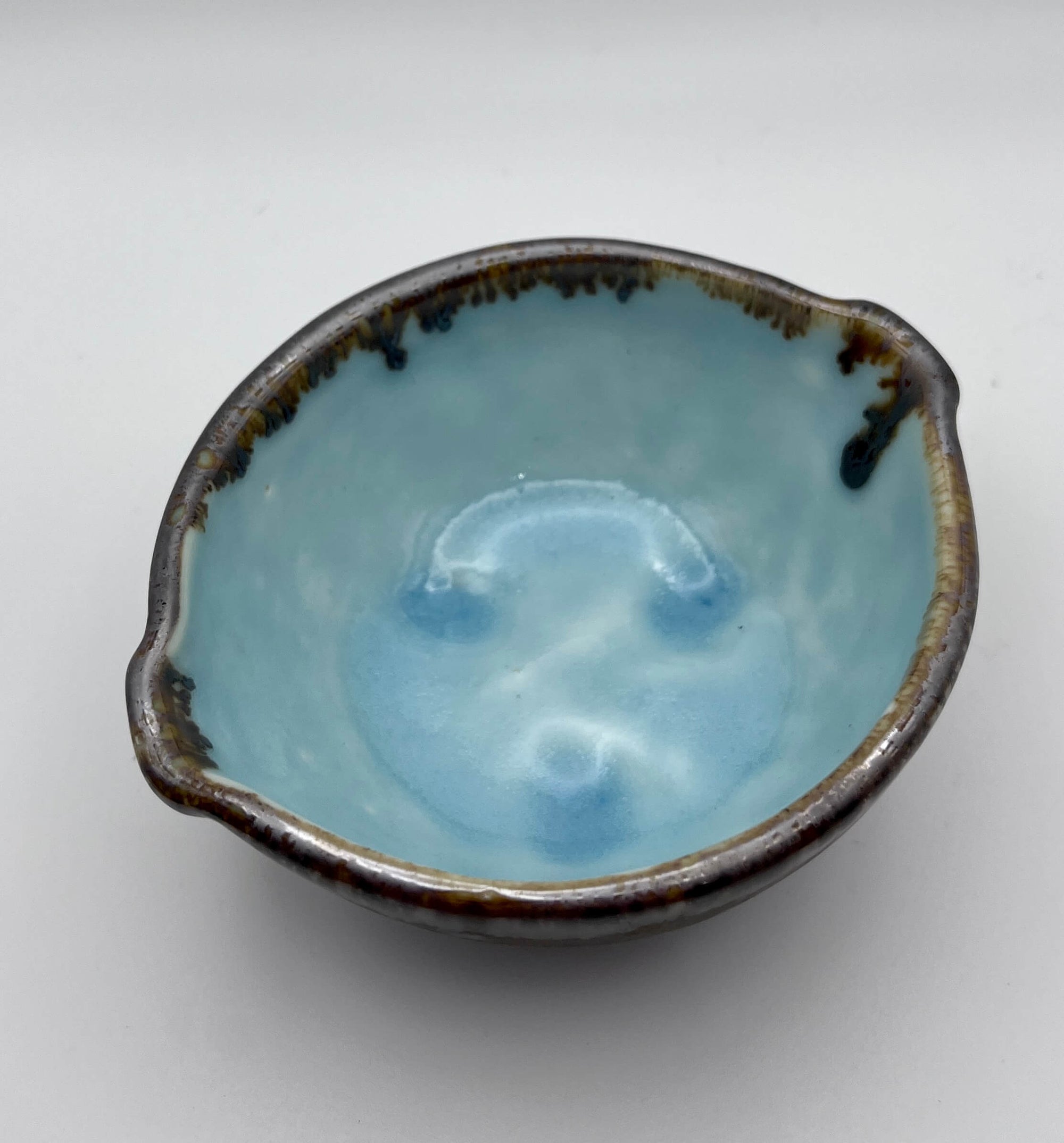 Small Brown and Light Blue Bowl by Katy Bradshaw David