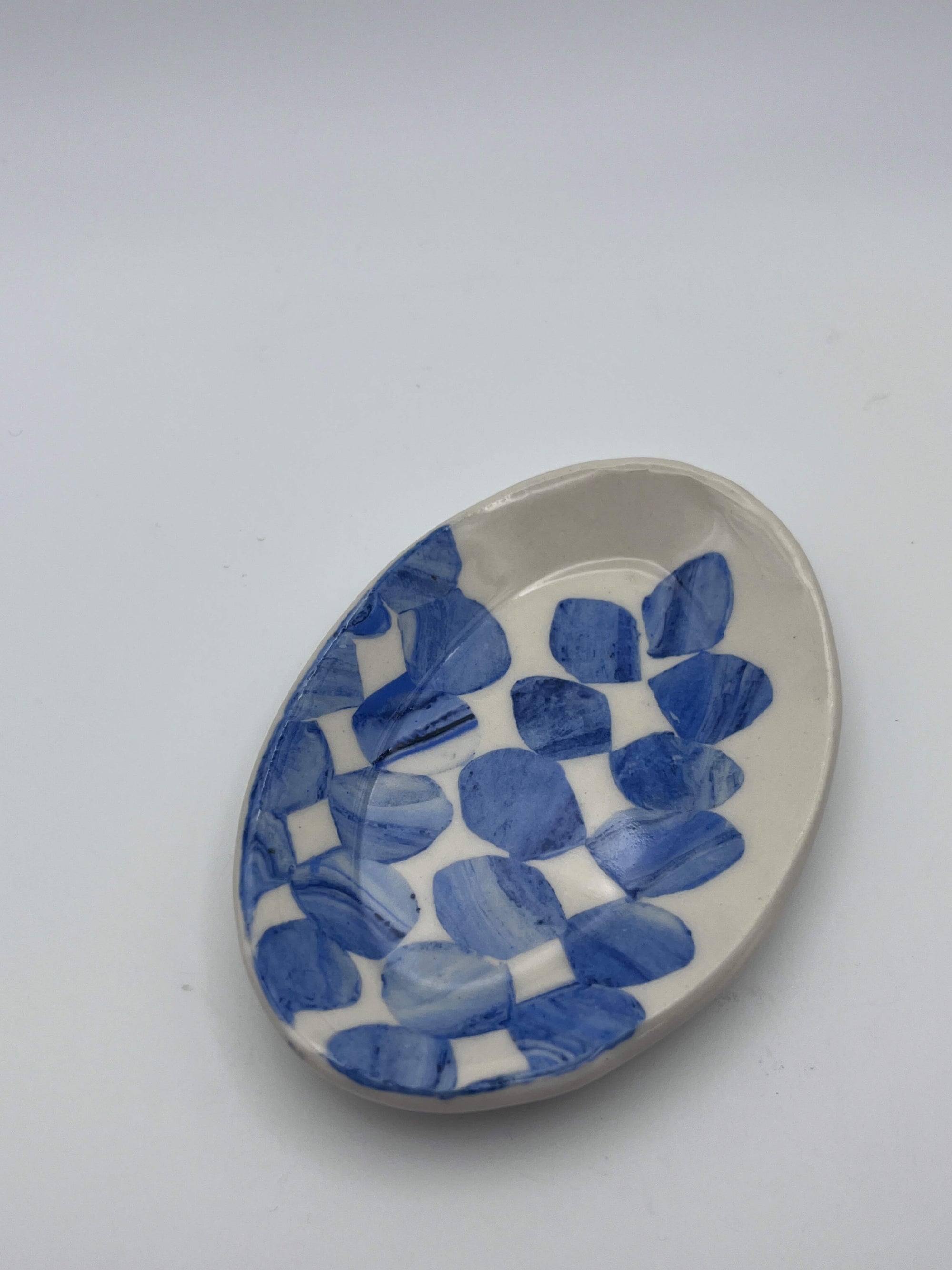 Small Oval Bluebonnet Patterned Dish by Katy Bradshaw David